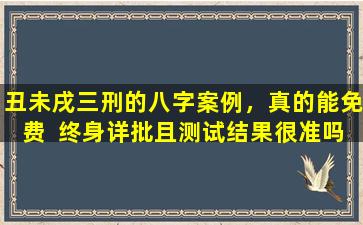 丑未戌三刑的八字案例，真的能免费  终身详批且测试结果很准吗 